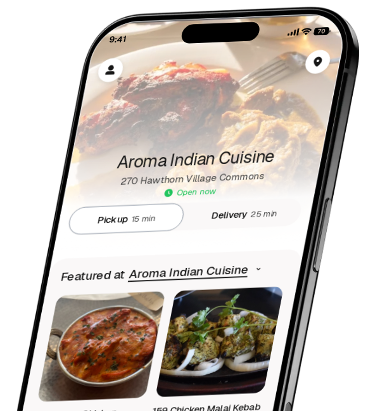 Aroma Indian Cuisine app preview